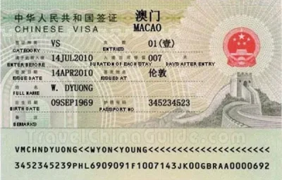 Hồ sơ xin visa Macau